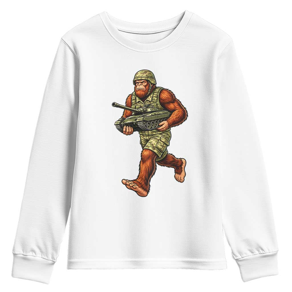 Funny Bigfoot Military Youth Sweatshirt Tactical Gift For Cryptid Army
