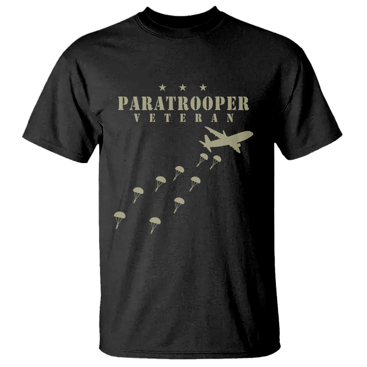 Paratrooper Veteran Airborne T Shirt Military Soldier Parachute Airplane