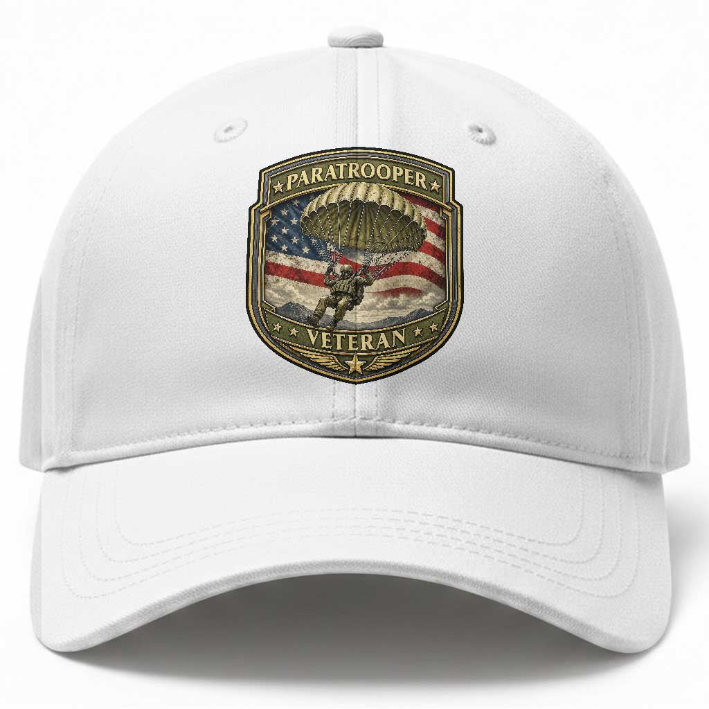 Paratrooper Veteran Airborne Soldier Baseball Cap Vintage US Flag Military