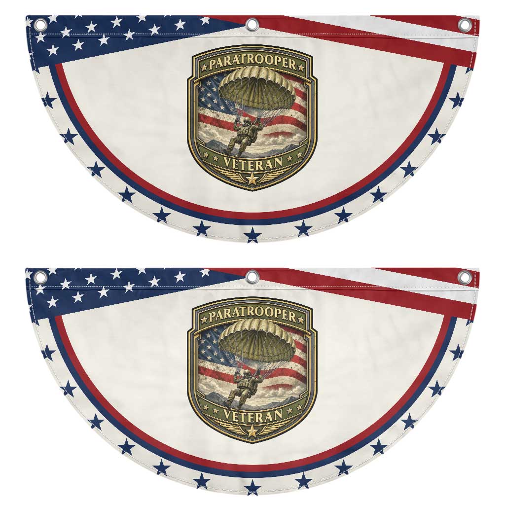 Paratrooper Veteran Airborne Soldier Patriotic Fan Flag Vintage US Flag Military
