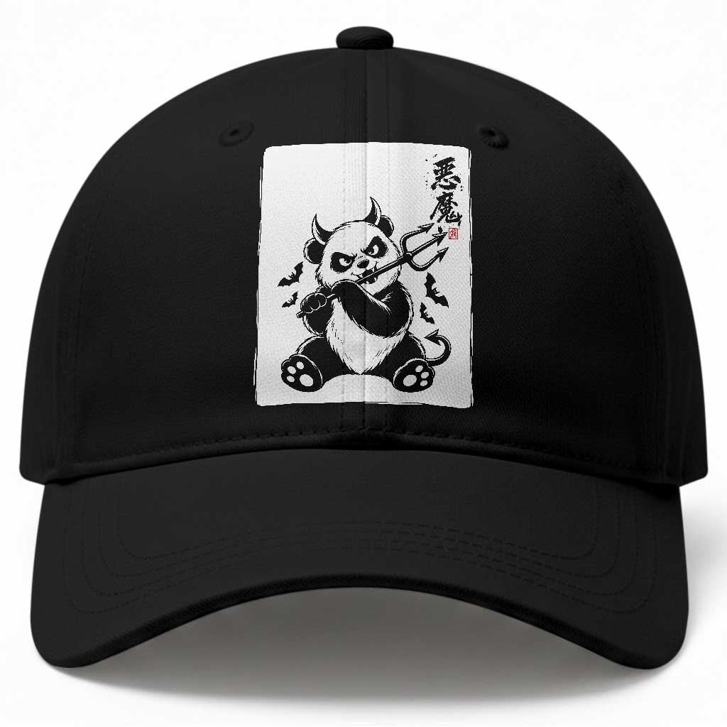 Devil Panda Halloween Baseball Cap Sumie Japanese Ink Wash Spooky