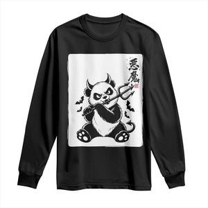 Devil Panda Halloween Long Sleeve Shirt Sumie Japanese Ink Wash Spooky