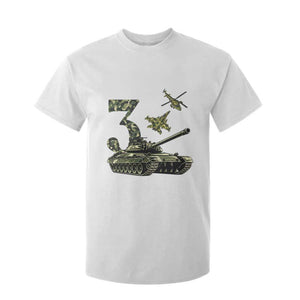 Cute Little Soldier 3rd Birthday T Shirt For Kid Camo Tank Tiny Trooper Party