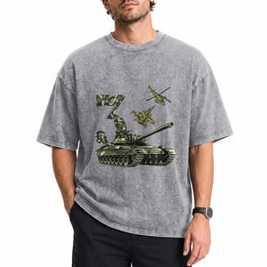 Cute Little Soldier 3rd Birthday Washed Cotton T-Shirt Camo Tank Tiny Trooper Party