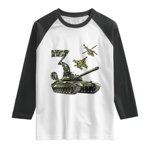 Cute Little Soldier 3rd Birthday Raglan Shirt Camo Tank Tiny Trooper Party
