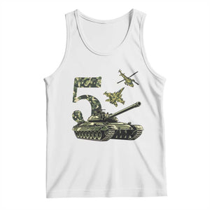 Cute Little Soldier 5th Birthday Tank Top Camo Tank Tiny Trooper Party