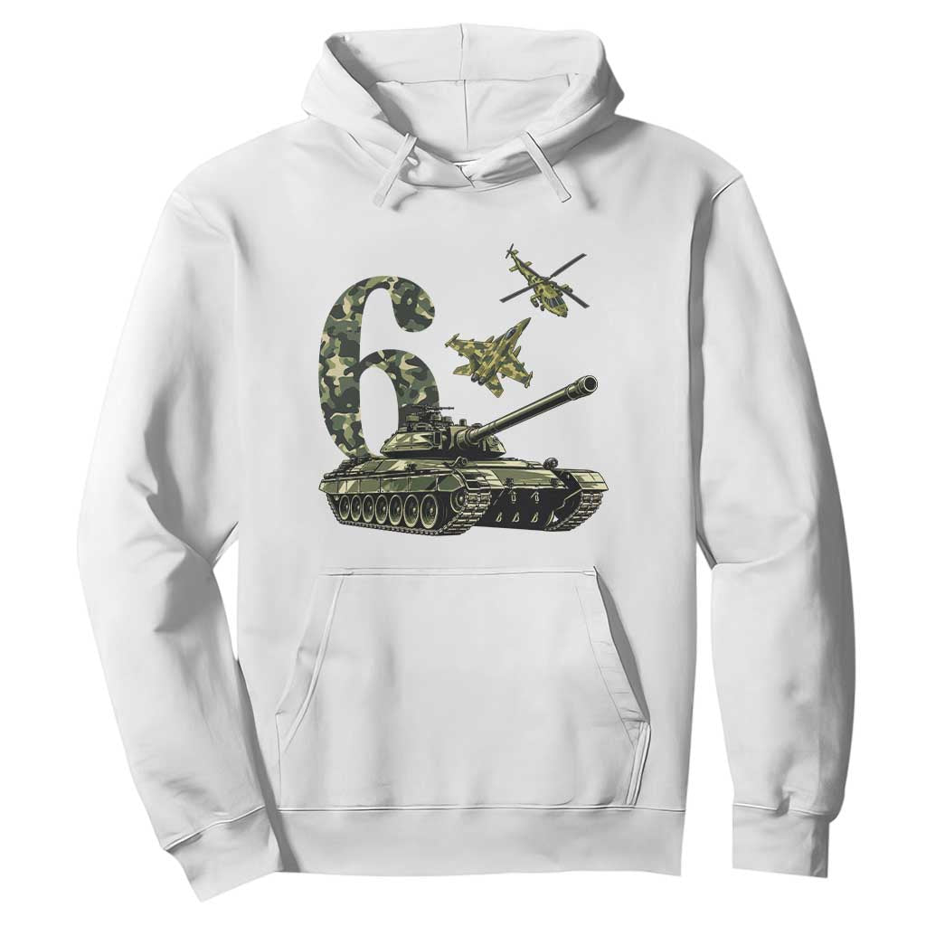 Cute Little Soldier 6th Birthday Hoodie Camo Tank Tiny Trooper Party