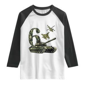 Cute Little Soldier 6th Birthday Raglan Shirt Camo Tank Tiny Trooper Party