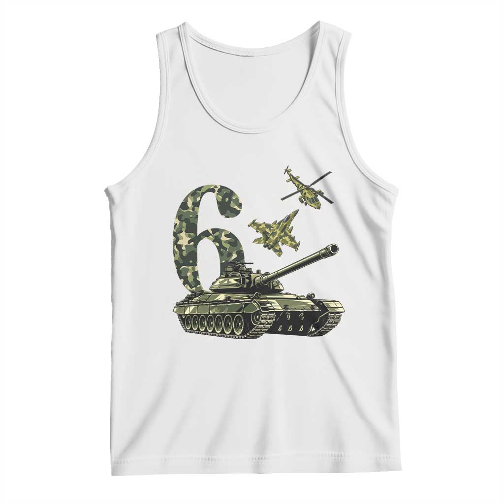 Cute Little Soldier 6th Birthday Tank Top Camo Tank Tiny Trooper Party