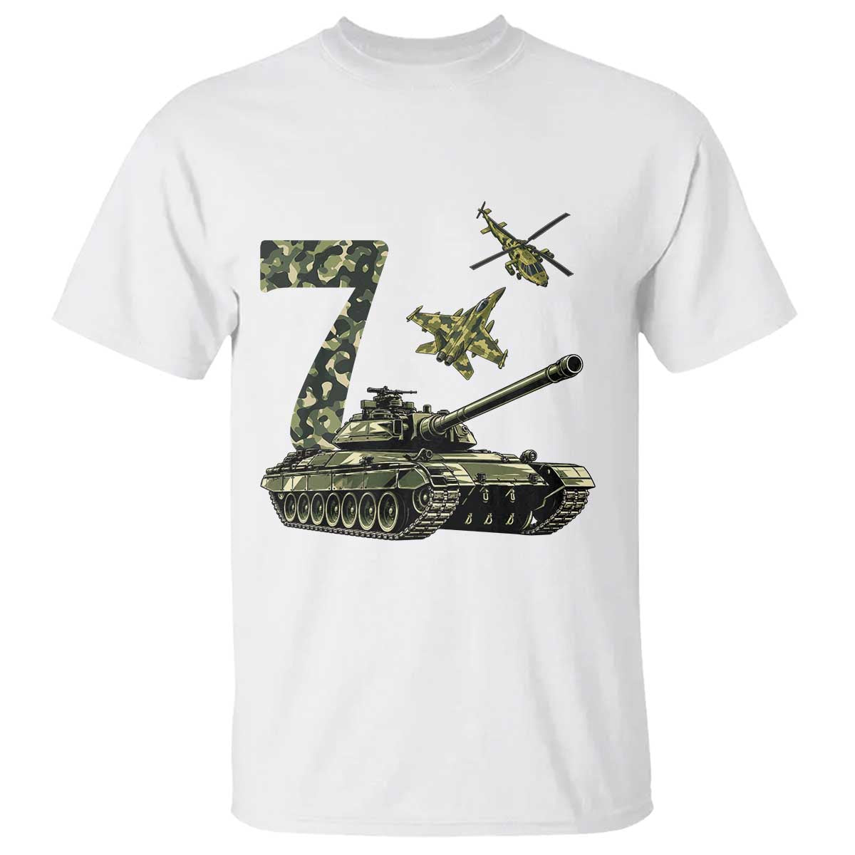 Cute Little Soldier 7th Birthday T Shirt Camo Tank Tiny Trooper Party