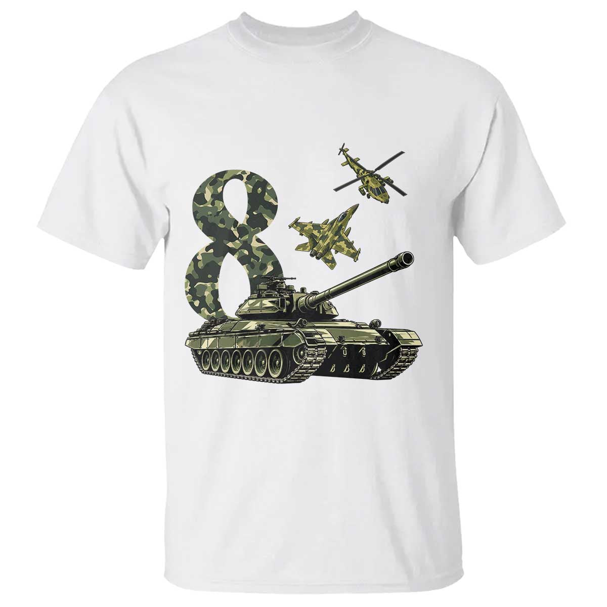 Cute Little Soldier 8th Birthday T Shirt Camo Tank Tiny Trooper Party