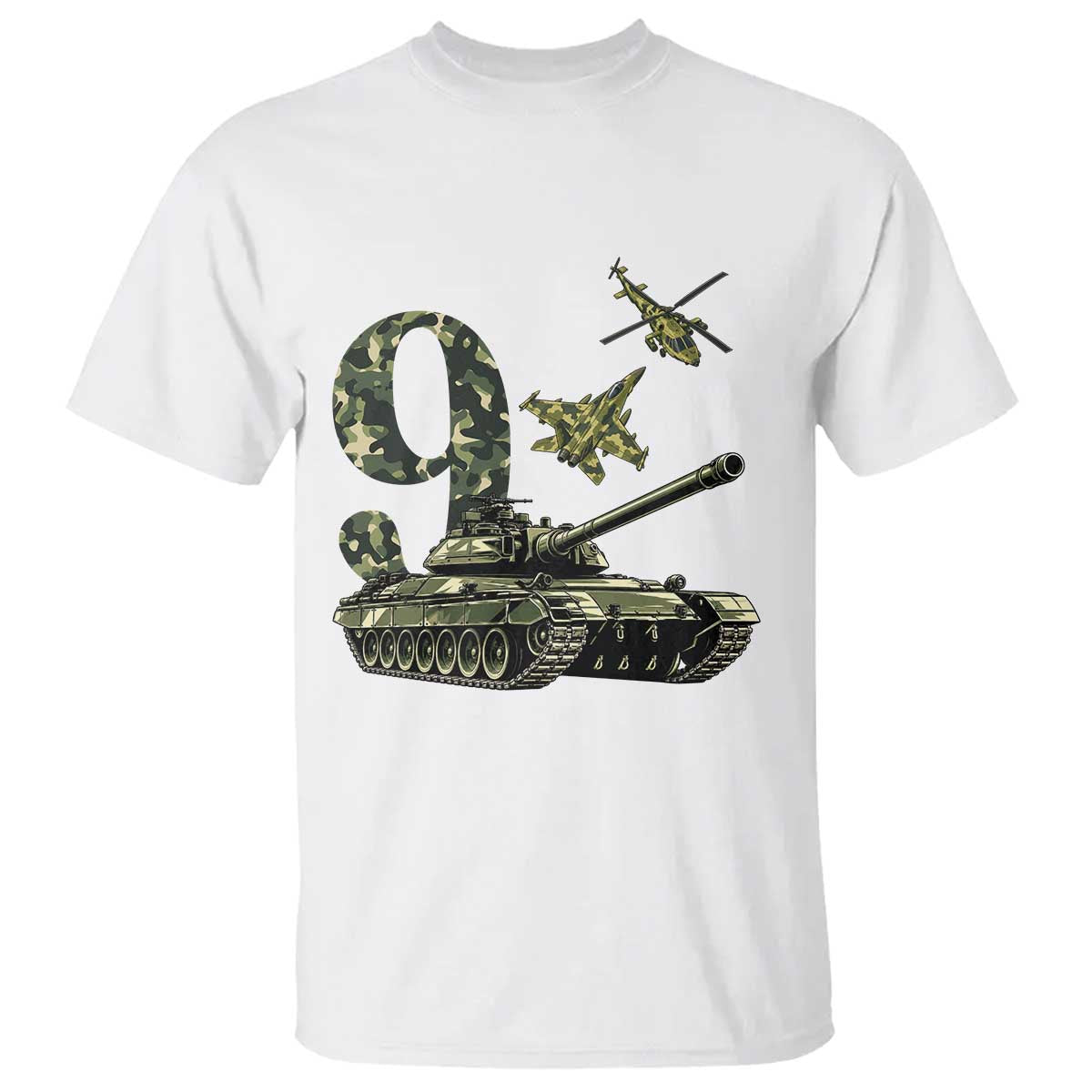 Cute Little Soldier 9th Birthday T Shirt Camo Tank Tiny Trooper Party