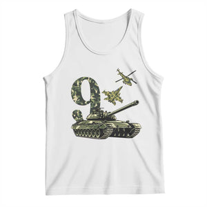 Cute Little Soldier 9th Birthday Tank Top Camo Tank Tiny Trooper Party