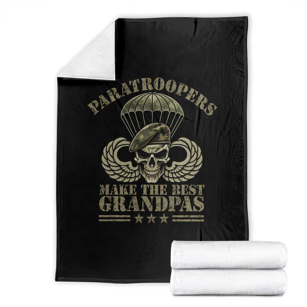 Paratrooper Grandpa Throw Blanket Paratroopers Make The Best Grandpas Military Airborne
