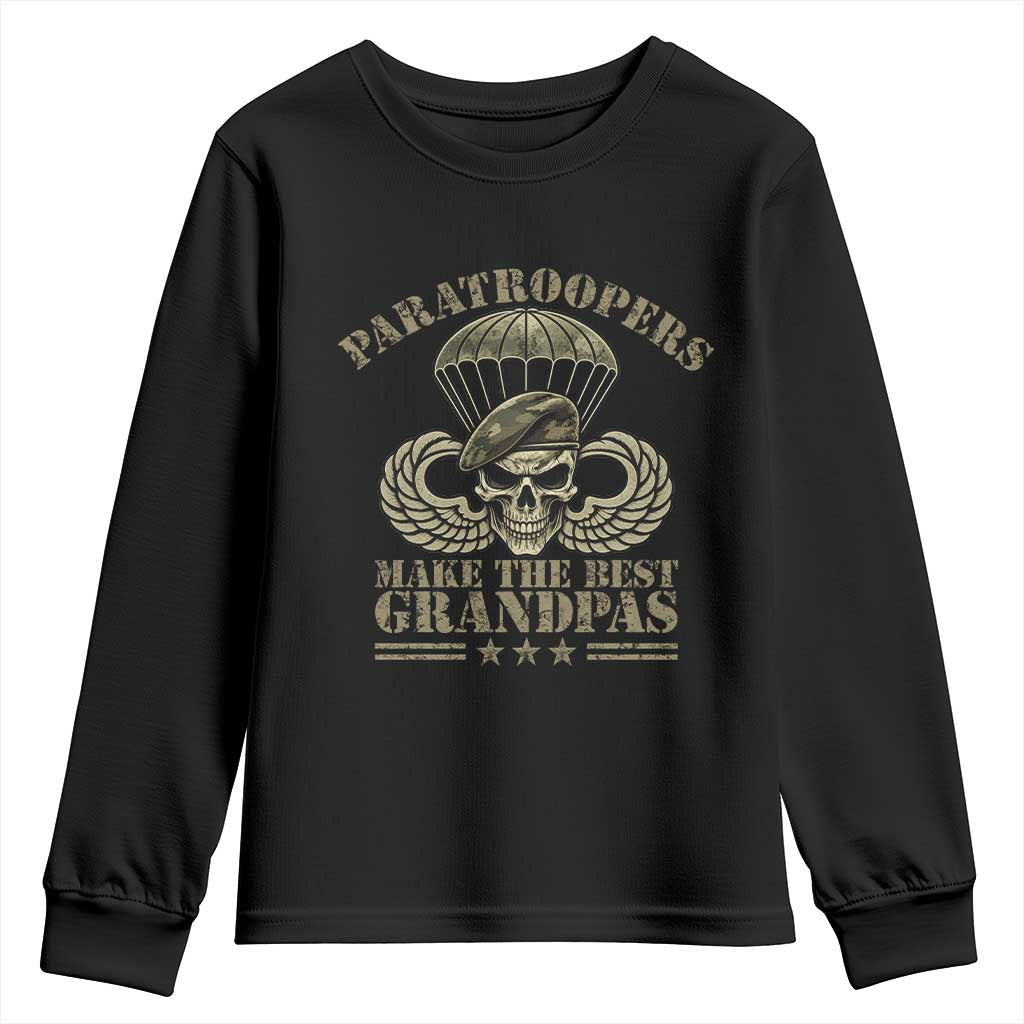 Paratrooper Grandpa Youth Sweatshirt Paratroopers Make The Best Grandpas Military Airborne