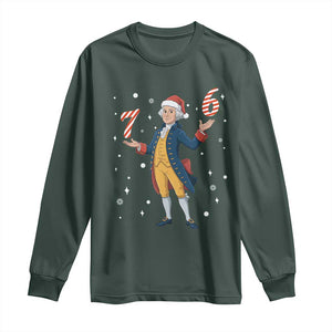 George Washington 67 Meme Long Sleeve Shirt Funny Christmas Gift TS12 Dark Forest Green Print Your Wear