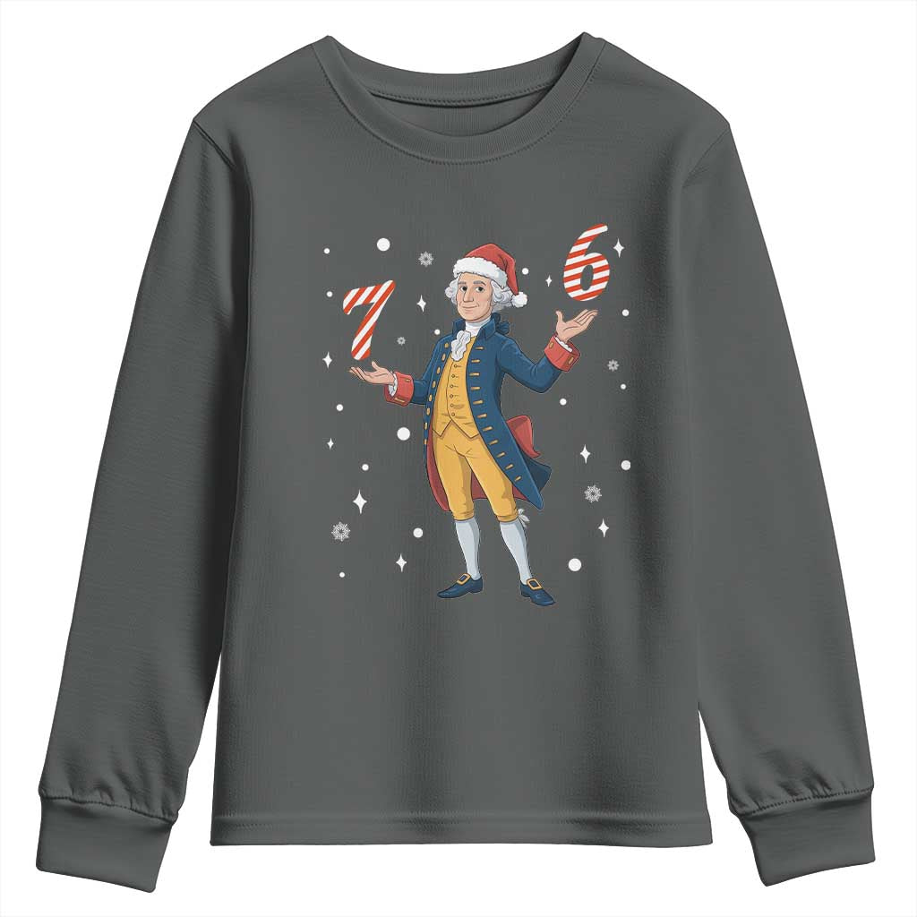 George Washington 67 Meme Youth Sweatshirt Funny Christmas Gift TS12 Dark Heather Print Your Wear