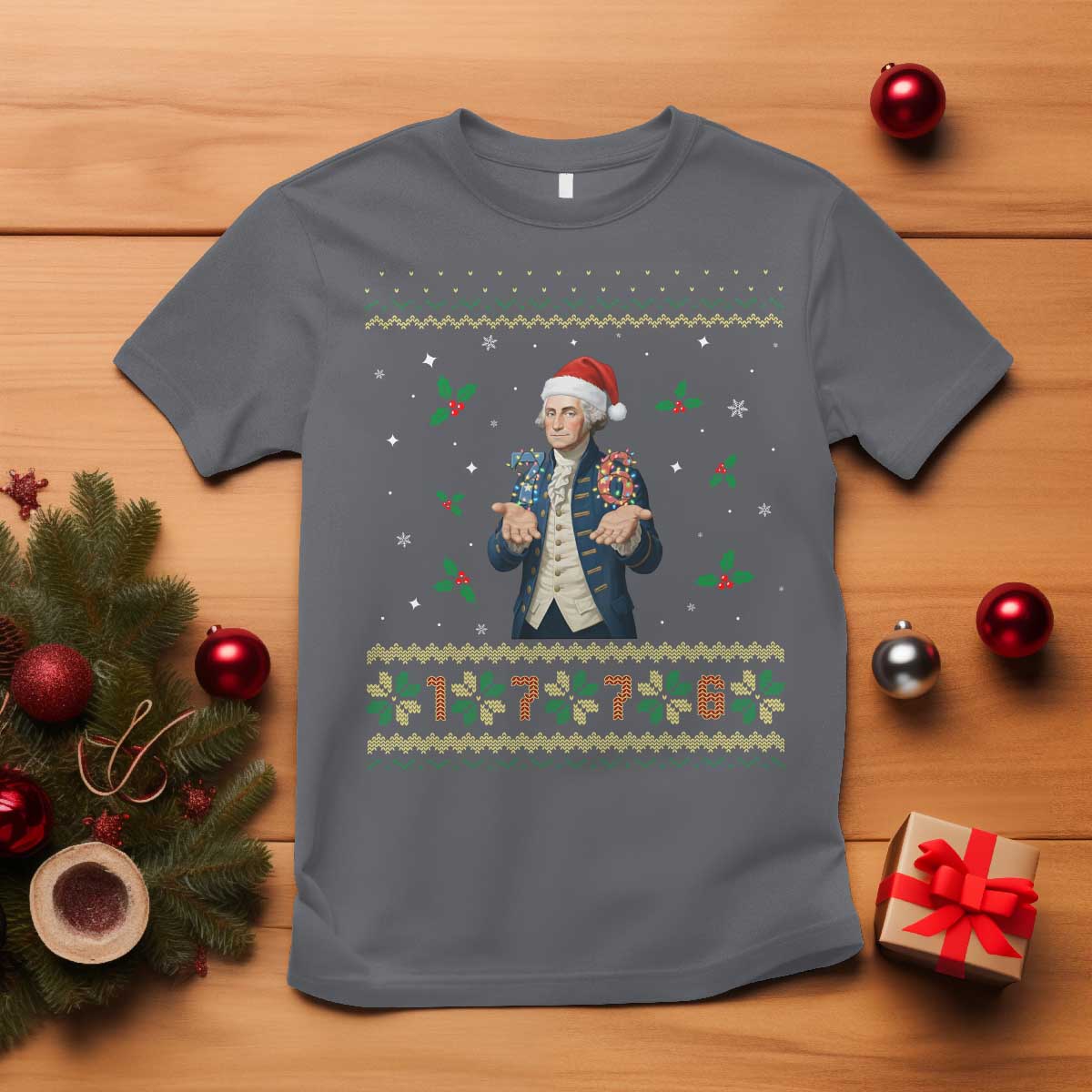 George Washington 67 Meme T Shirt Funny Christmas Ugly Sweater Gift TS12 Charcoal Print Your Wear