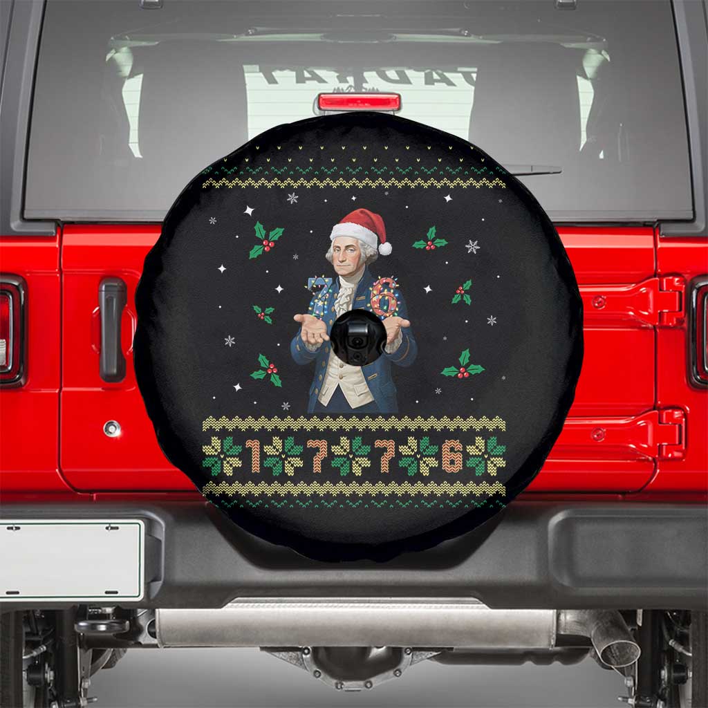 George Washington 67 Meme Spare Tire Cover Funny Christmas Ugly Sweater Gift TS12 Black Print Your Wear