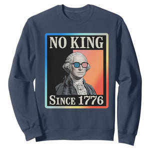 George Washington No Kings Since 1776 Sweatshirt Funny Political Meme Gift TS12 Navy Print Your Wear