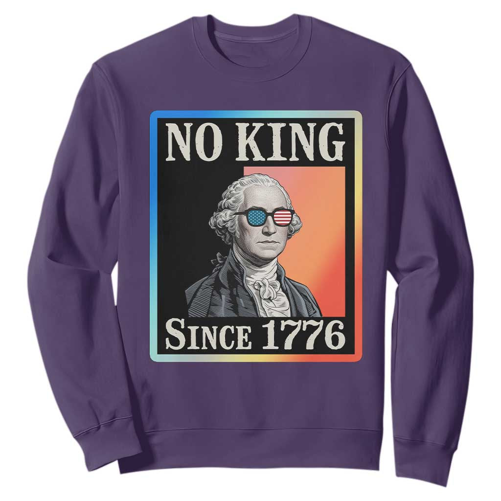 George Washington No Kings Since 1776 Sweatshirt Funny Political Meme Gift TS12 Purple Print Your Wear