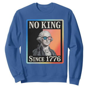 George Washington No Kings Since 1776 Sweatshirt Funny Political Meme Gift TS12 Royal Blue Print Your Wear