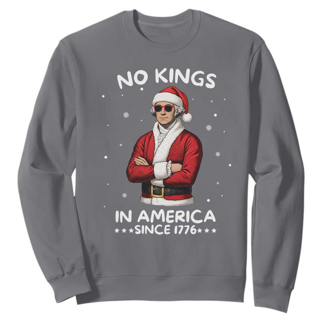 Funny Merry No Kings Since 1776 George Washington Sweatshirt Christmas Gift TS12 Charcoal Print Your Wear