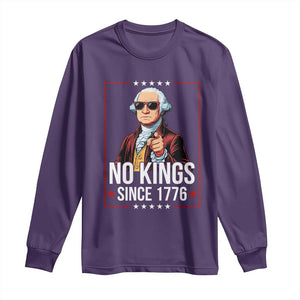 Funny George Washington No Kings 1776 Meme Vintage Gift Long Sleeve Shirt TS12 Purple Print Your Wear