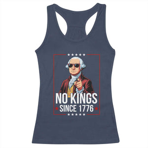 Funny George Washington No Kings 1776 Meme Vintage Gift Racerback Tank Top TS12 Navy Print Your Wear