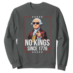 Funny George Washington No Kings 1776 Meme Vintage Gift Sweatshirt TS12 Dark Heather Print Your Wear