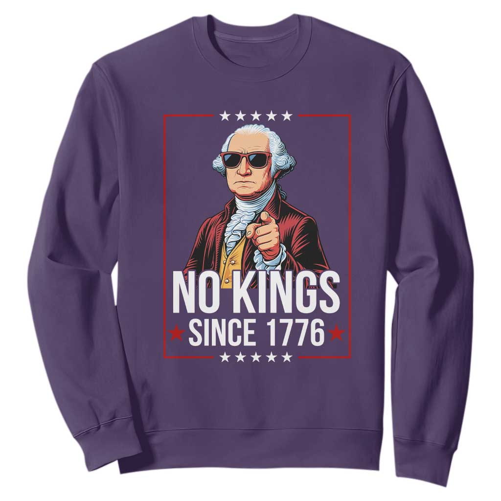 Funny George Washington No Kings 1776 Meme Vintage Gift Sweatshirt TS12 Purple Print Your Wear