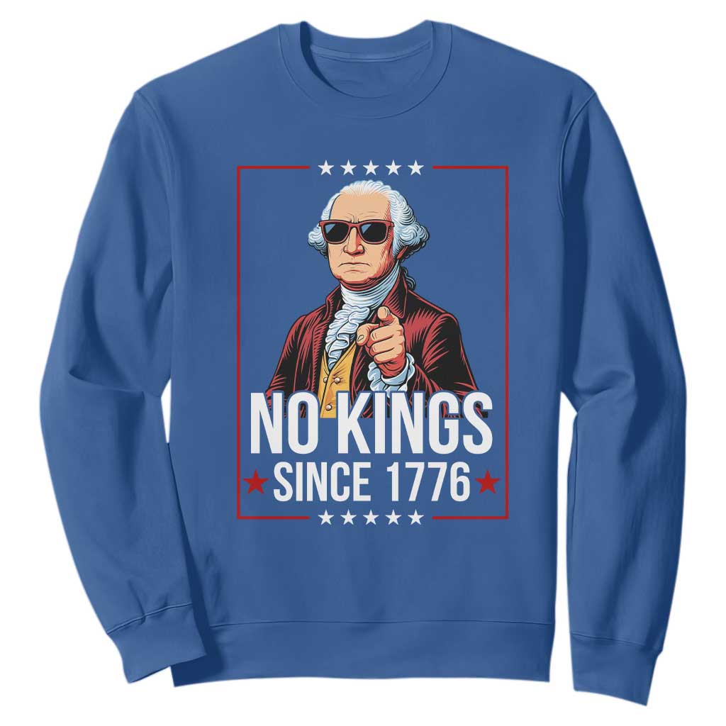 Funny George Washington No Kings 1776 Meme Vintage Gift Sweatshirt TS12 Royal Blue Print Your Wear