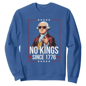 Funny George Washington No Kings 1776 Meme Vintage Gift Sweatshirt TS12 Royal Blue Print Your Wear
