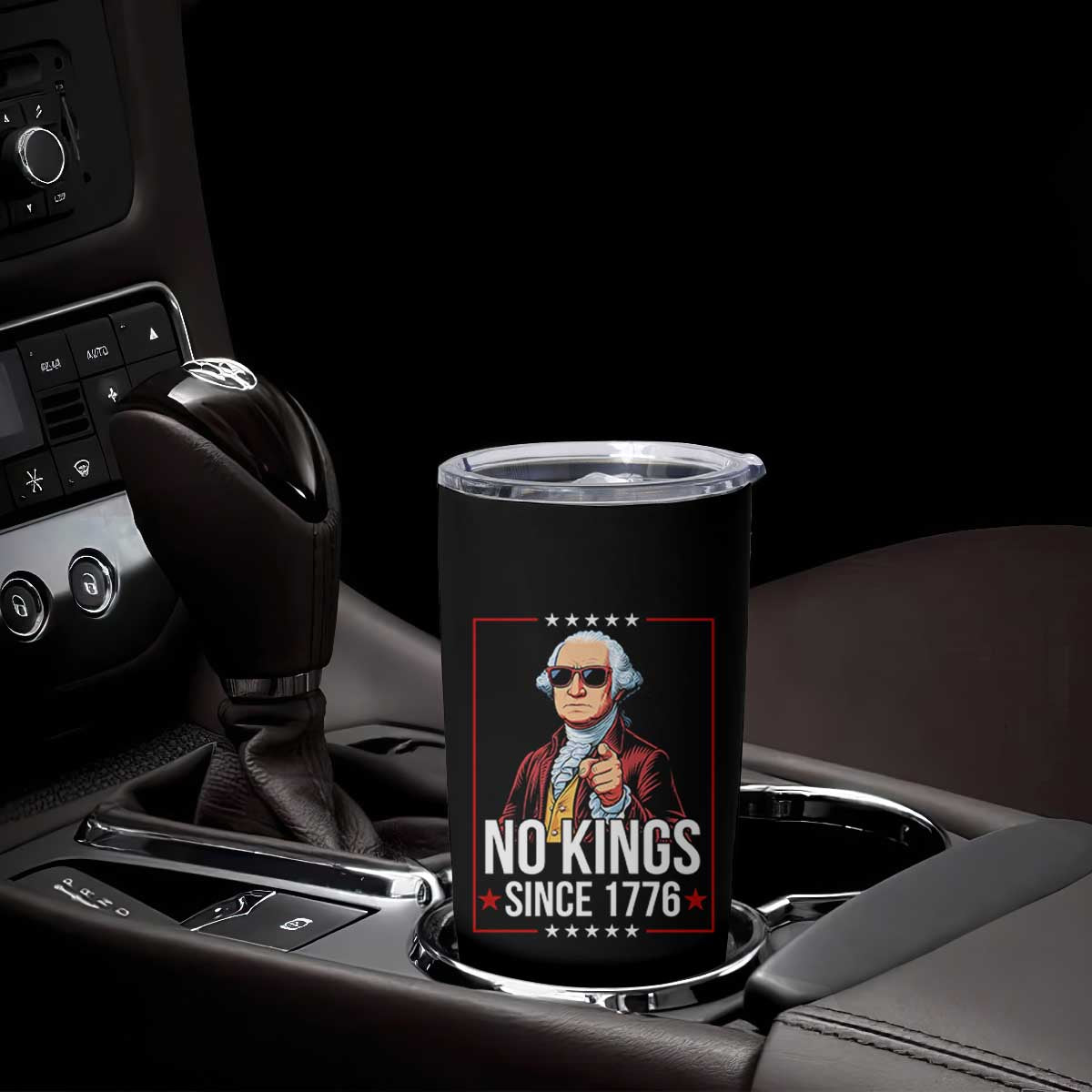 Funny George Washington No Kings 1776 Meme Vintage Gift Tumbler Cup TS12 Print Your Wear
