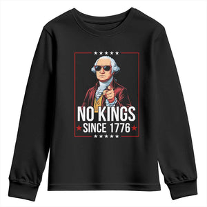 Funny George Washington No Kings 1776 Meme Vintage Gift Youth Sweatshirt TS12 Black Print Your Wear