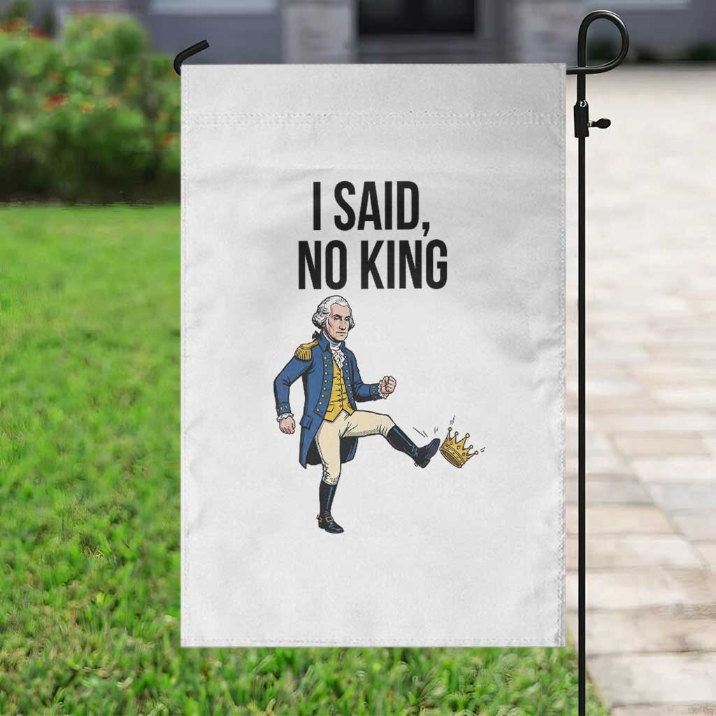 George Washington Kicking Crown Garden Flag Funny No Kings Meme Gift TS12 Print Your Wear