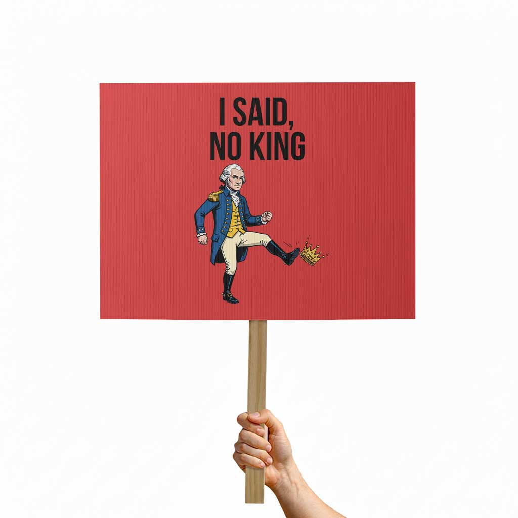 George Washington Kicking Crown Protest Sign Funny No Kings Meme Gift TS12 Horizontal 18