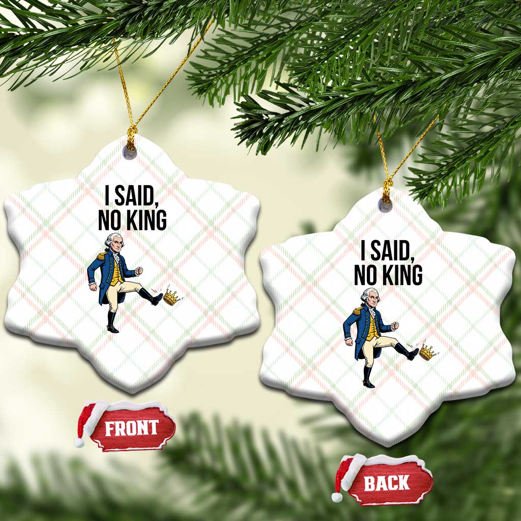 George Washington Kicking Crown Ceramic Ornament Funny No Kings Meme Gift TS12 Print Your Wear