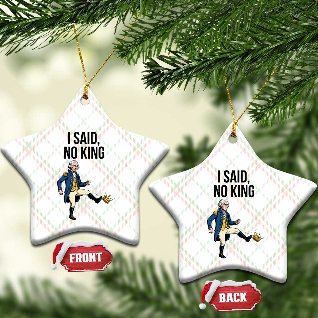George Washington Kicking Crown Ceramic Ornament Funny No Kings Meme Gift TS12 Print Your Wear