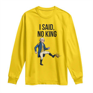 George Washington Kicking Crown Long Sleeve Shirt Funny No Kings Meme Gift TS12 Daisy Print Your Wear