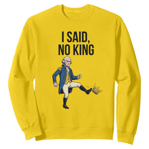 George Washington Kicking Crown Sweatshirt Funny No Kings Meme Gift TS12 Daisy Print Your Wear