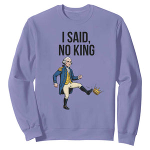 George Washington Kicking Crown Sweatshirt Funny No Kings Meme Gift TS12 Violet Print Your Wear