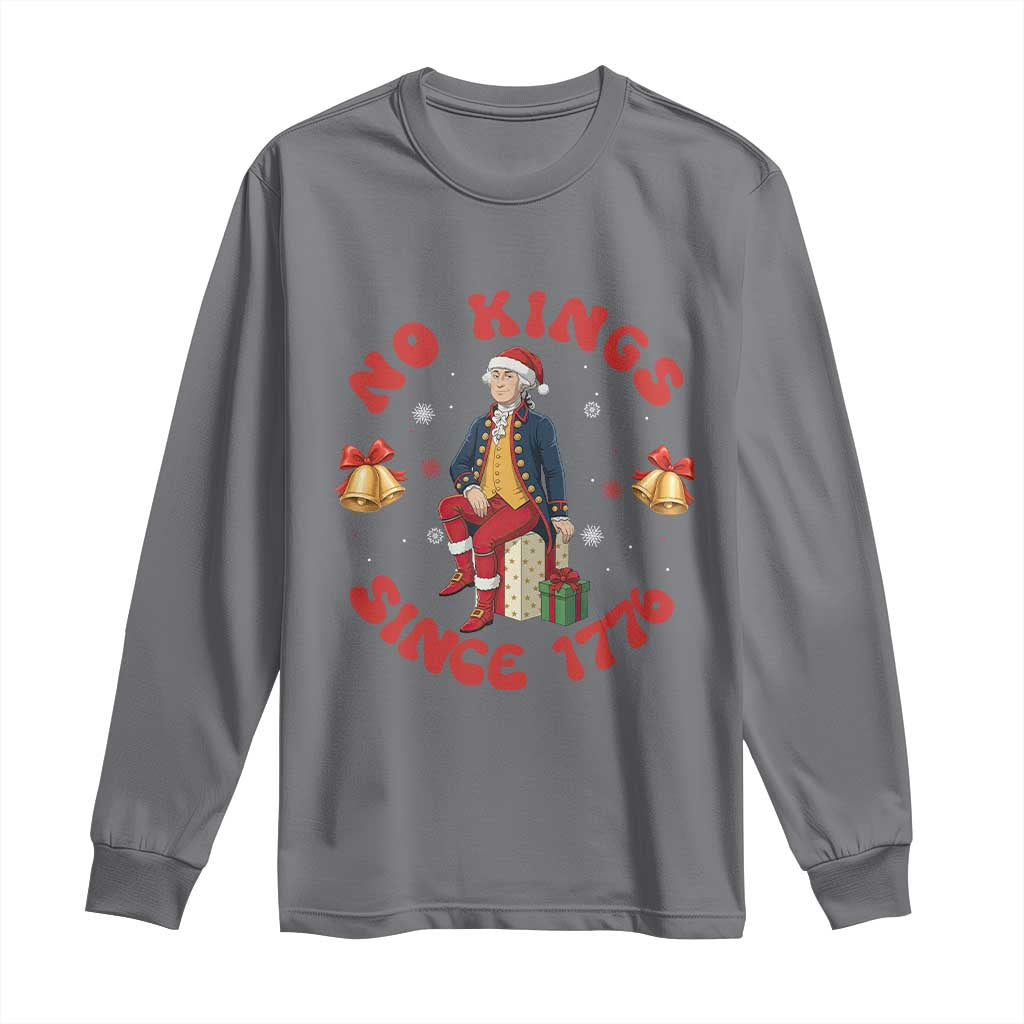 George Washington No Kings Since 1776 Long Sleeve Shirt Christmas Gift Idea TS12 Charcoal Print Your Wear