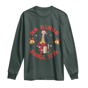 George Washington No Kings Since 1776 Long Sleeve Shirt Christmas Gift Idea TS12 Dark Forest Green Print Your Wear