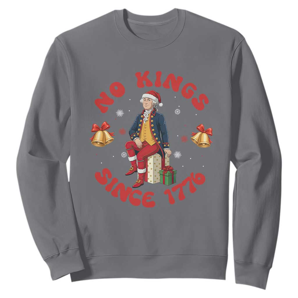 George Washington No Kings Since 1776 Sweatshirt Christmas Gift Idea TS12 Charcoal Print Your Wear