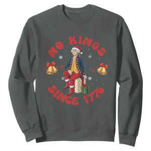 George Washington No Kings Since 1776 Sweatshirt Christmas Gift Idea TS12 Dark Heather Print Your Wear