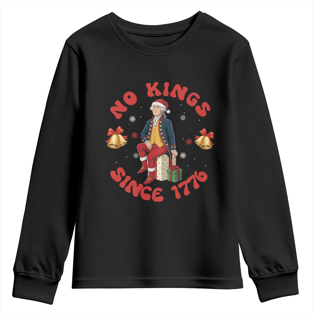 George Washington No Kings Since 1776 Youth Sweatshirt Christmas Gift Idea TS12 Black Print Your Wear