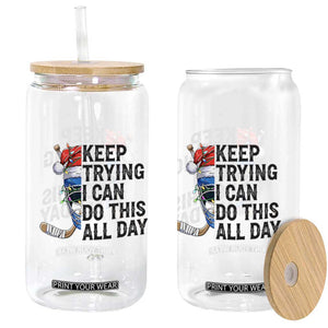 Keep Trying I Can Do This All Day Glass Can Ice Hockey Helmet Christmas Gift TS12 Print Your Wear