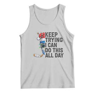 Keep Trying I Can Do This All Day Tank Top Ice Hockey Helmet Christmas Gift TS12 Ash Print Your Wear