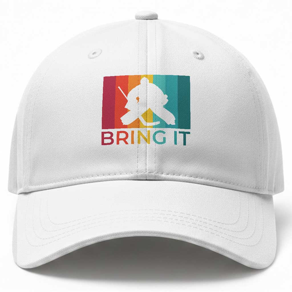 Vintage Ice Hockey Goalie Baseball Cap Bring It Quote Gift For Fan TS12 Print Your Wear